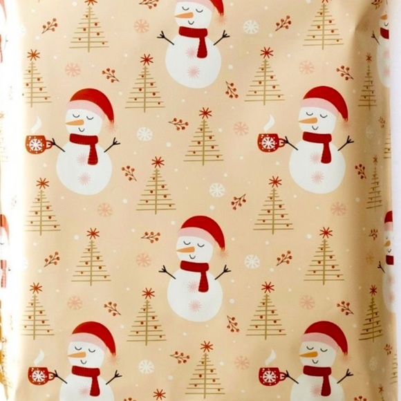 Snowman Holiday Poly Mailers Christmas Designer Shipping Bags Nwt - Picture 3 of 3